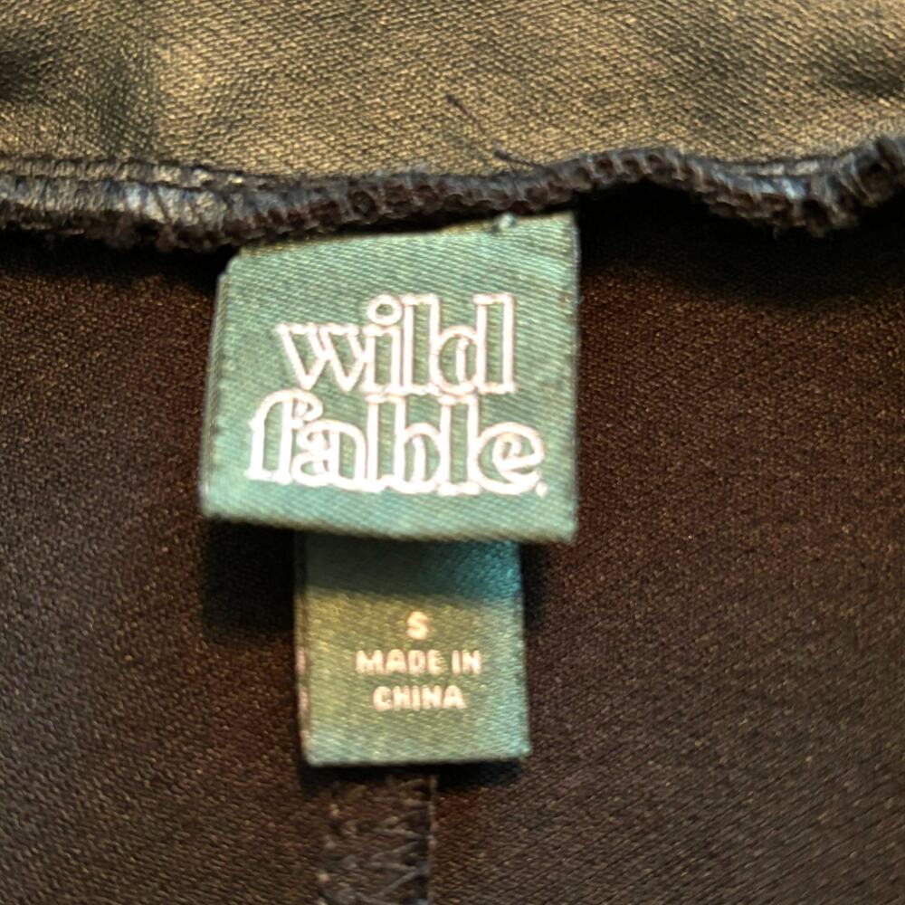Wild Fable Small Black Vegan Faux Leather Jumper Mini Dress Academia Moto Casual - Picture 3 of 7